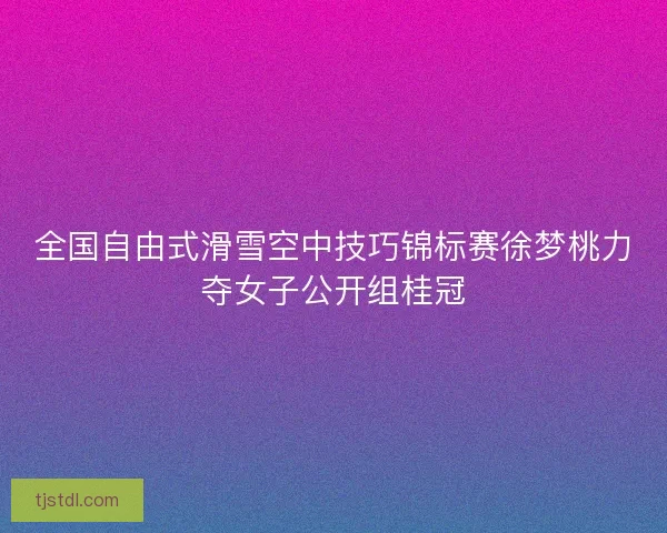 全国自由式滑雪空中技巧锦标赛徐梦桃力夺女子公开组桂冠 全国自由式滑雪空中技巧锦标赛徐梦桃力夺女子公开组桂冠